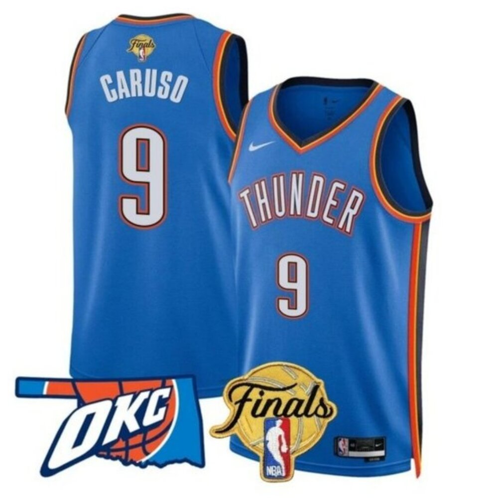Mens Alex Caruso Blue  Jersey 2025 Finals